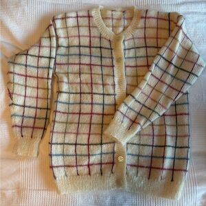 Vintage Plaid Button-Up Cardigan